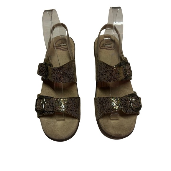Dansko Sonnet Metallic and Tan Sandals Gold sandals womens size 39 - Picture 2 of 8